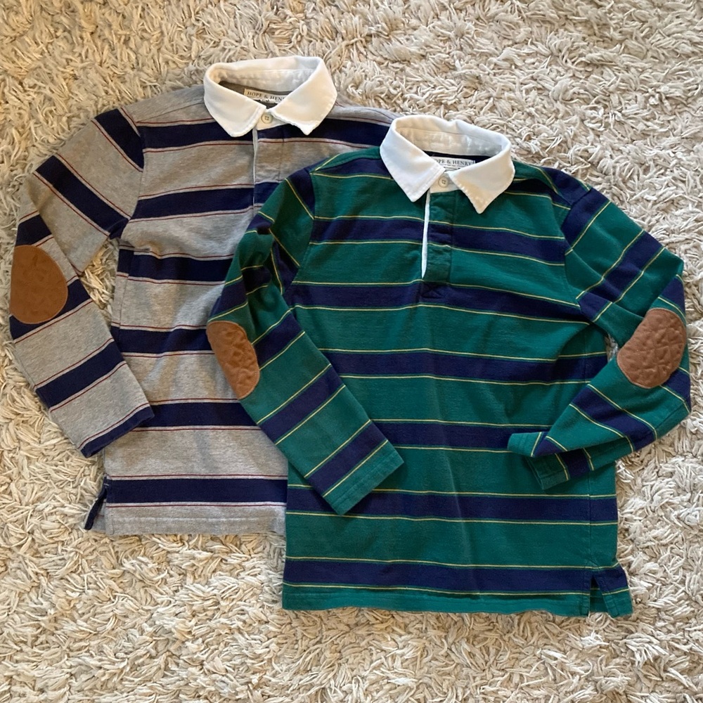 Hope & Henry Organic Rugby Shirt Pair Size Medium